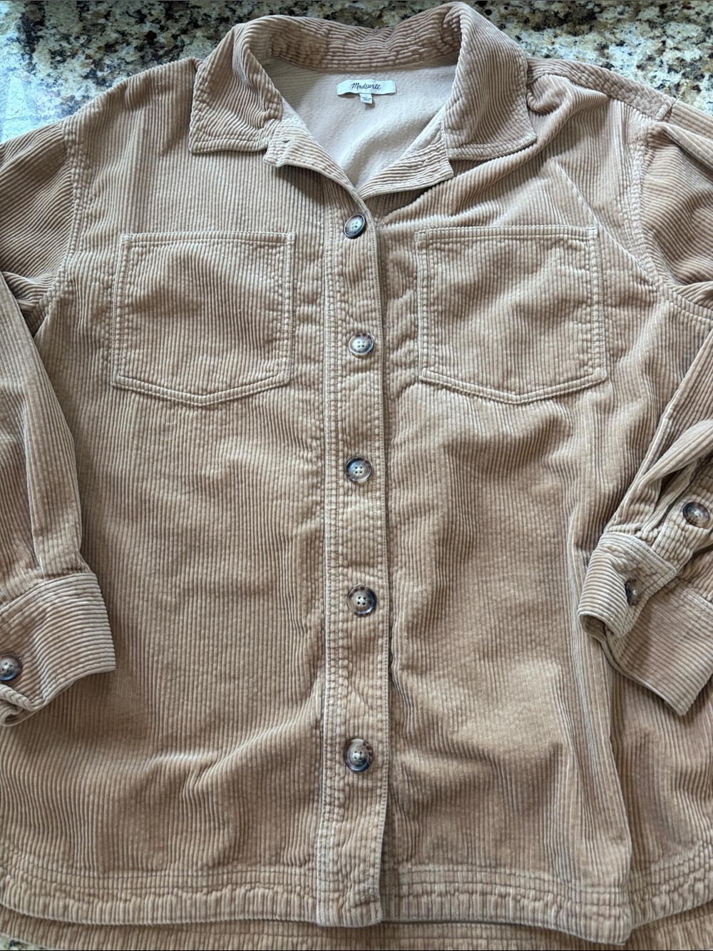 Madewell Women’s Corduroy Button-Down Shirt in Light Brown